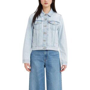 Brand New women Blue  Cotton Trucker Jean Jacket Classic Fit Casual Outerwear